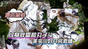 酒店偷拍纹身胖哥和丸子头美乳少妇开房激情骑坐鸡巴